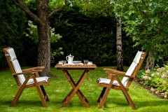 Кофейная группа из акации КАРО с высокими стульями