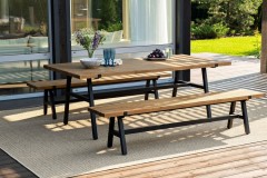 Обеденная группа из алюминия АЛЬТО со скамьями