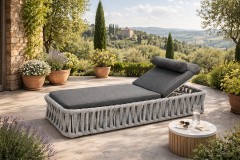 БИАРРИЦ шезлонг лежак алюминий роуп